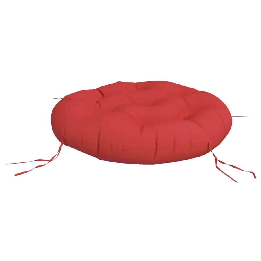 Coussin rond rouge Ø 60 x11 cm tissu oxford - 4