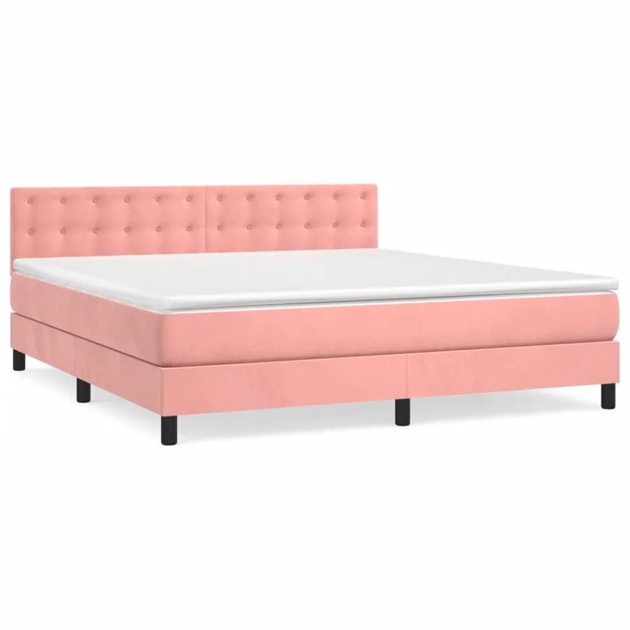 Sommier à lattes de lit avec matelas Rose 180x200 cm Velours - 2