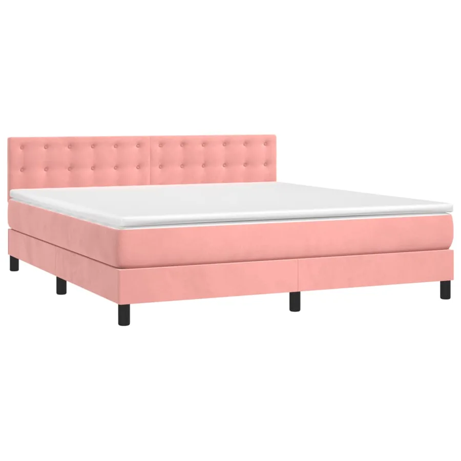 Sommier à lattes de lit avec matelas Rose 180x200 cm Velours - 3