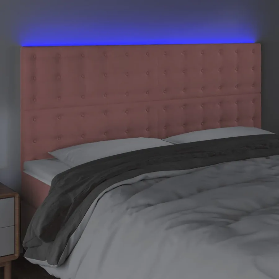 Tête de lit à LED Rose 180x5x118/128 cm Velours - 3