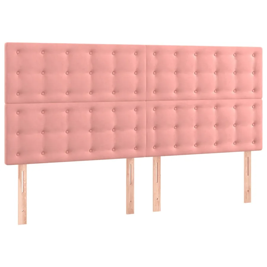 Tête de lit à LED Rose 180x5x118/128 cm Velours - 4