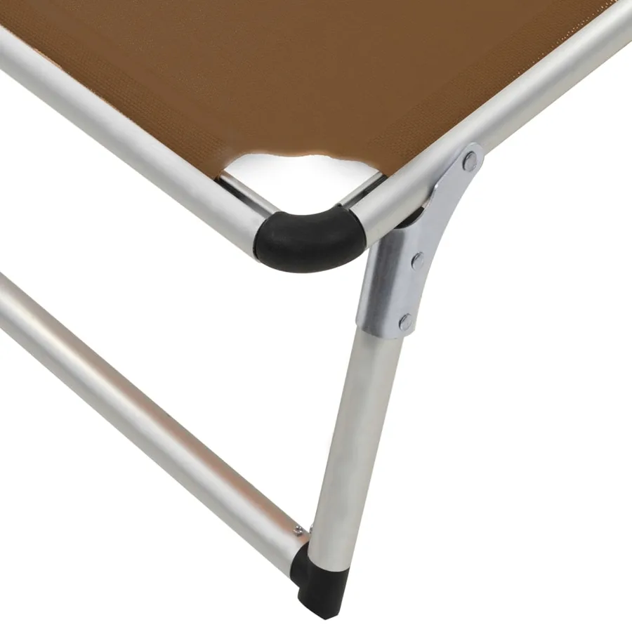 Chaises longues pliables et toit lot de 2 Aluminium textilène - 10