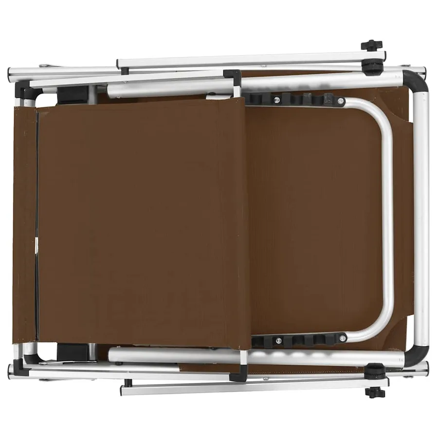 Chaises longues pliables et toit lot de 2 Aluminium textilène - 6