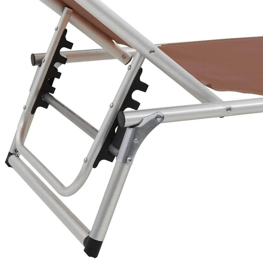 Chaises longues pliables et toit lot de 2 Aluminium textilène - 8