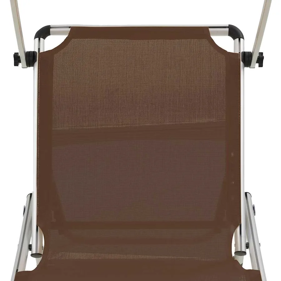 Chaises longues pliables et toit lot de 2 Aluminium textilène - 9