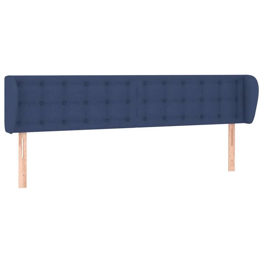 Tête de lit avec oreilles Bleu 203x23x78/88 cm Tissu - 2