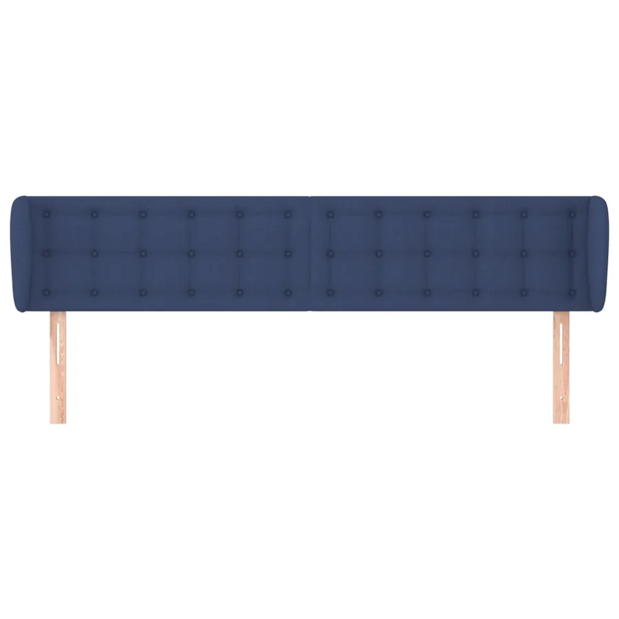 Tête de lit avec oreilles Bleu 203x23x78/88 cm Tissu - 3