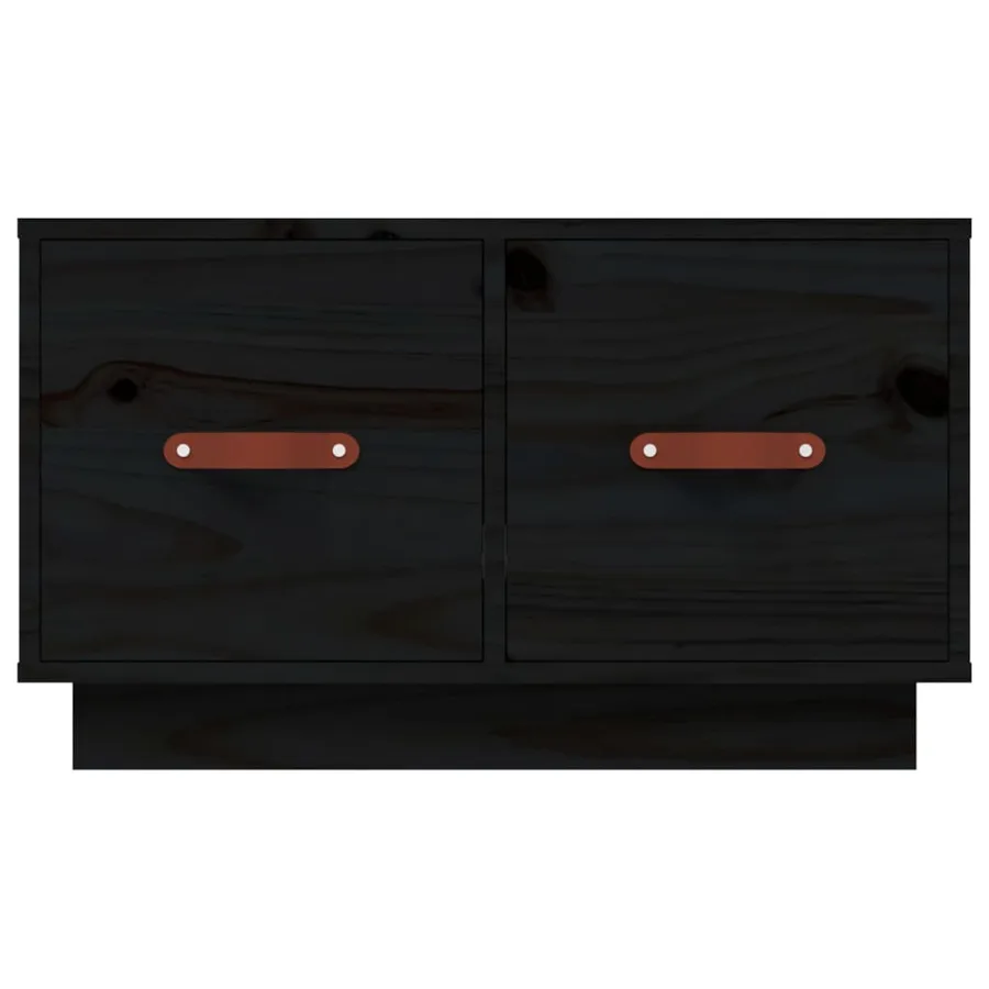 Table basse Noir 60x53x35 cm Bois massif de pin - 6