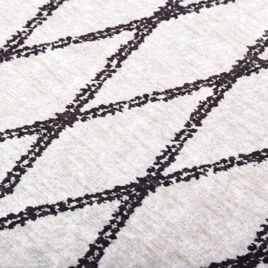 Tapis lavable 80x300 cm Noir et blanc - 2
