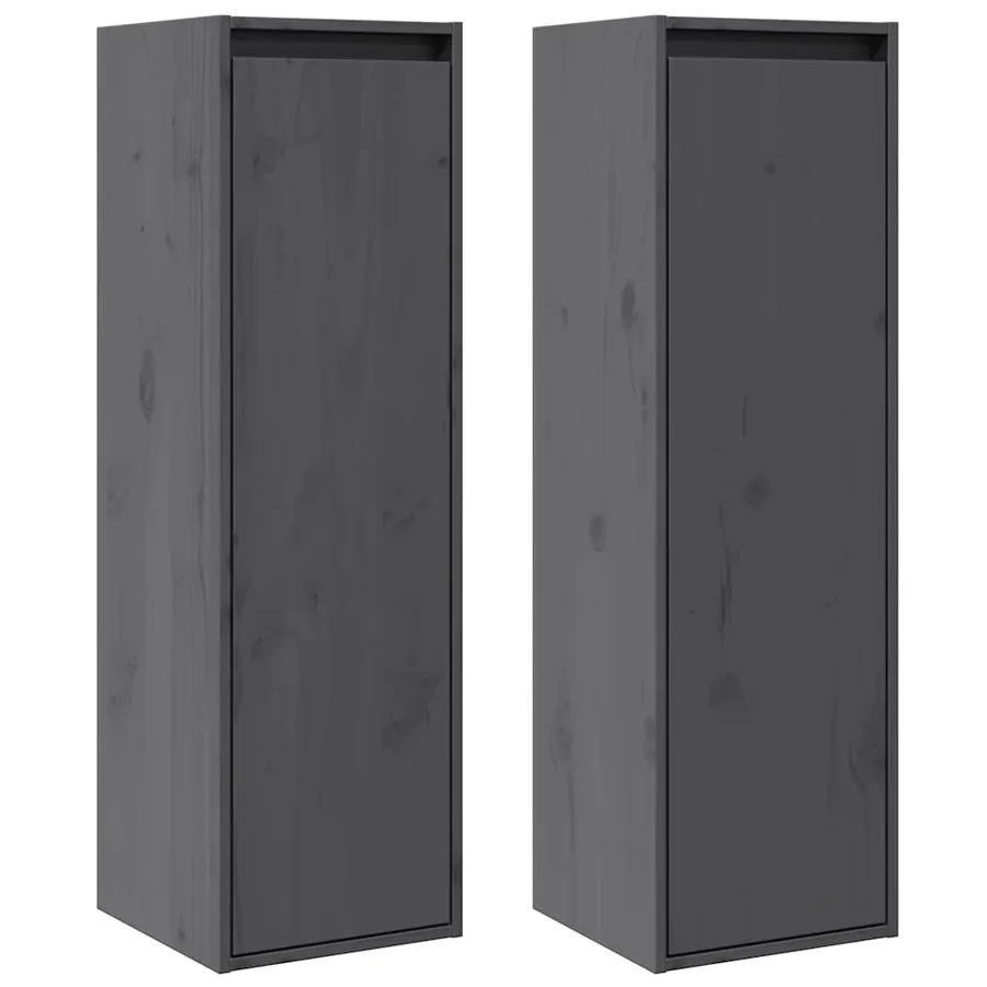 Armoires murales 2 pcs Gris 30x30x100 cm Bois de pin massif - 2