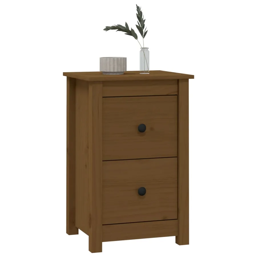 Tables de chevet 2 pcs Marron miel 40x35x61,5 cm Pin solide - 8