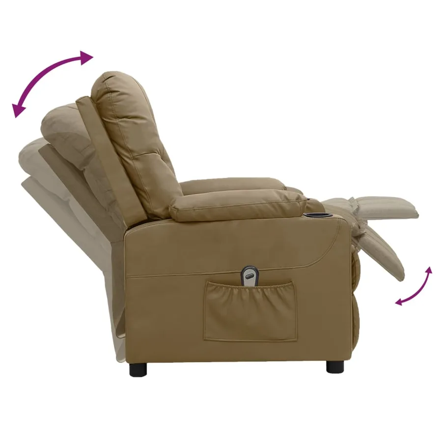 Fauteuil inclinable électrique Cappuccino Similicuir - 6