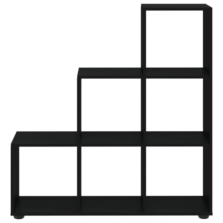 Bibliothèque escalier Noir 107 cm Bois d'ingénierie - 4