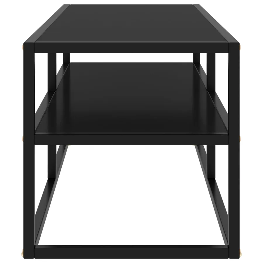 Meuble TV noir avec verre noir 100x40x40 cm - 3