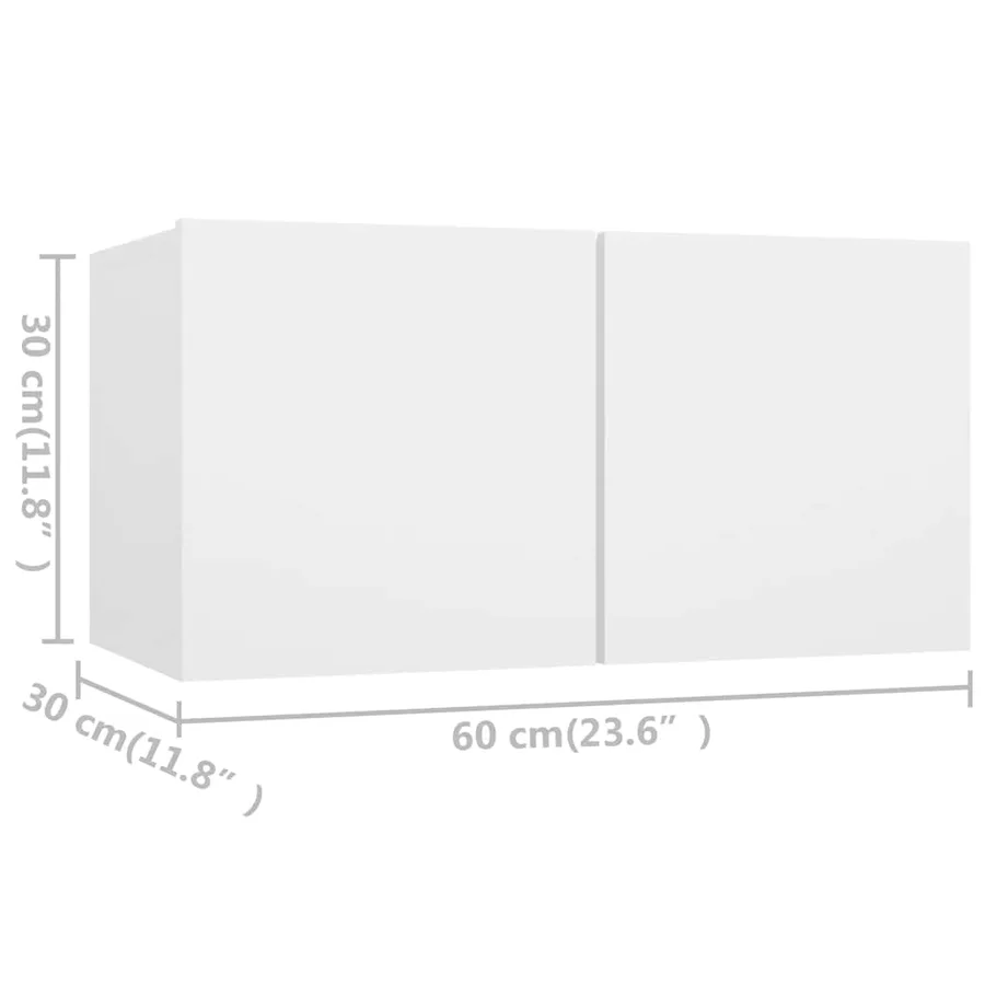 Ensemble de meubles TV 4 pcs Blanc Bois d'ingénierie - 6