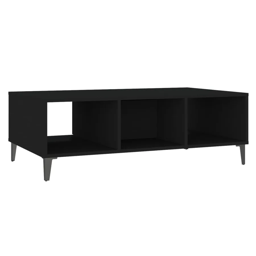Table basse noir 103,5x60x35 cm bois d'ingénierie - 8