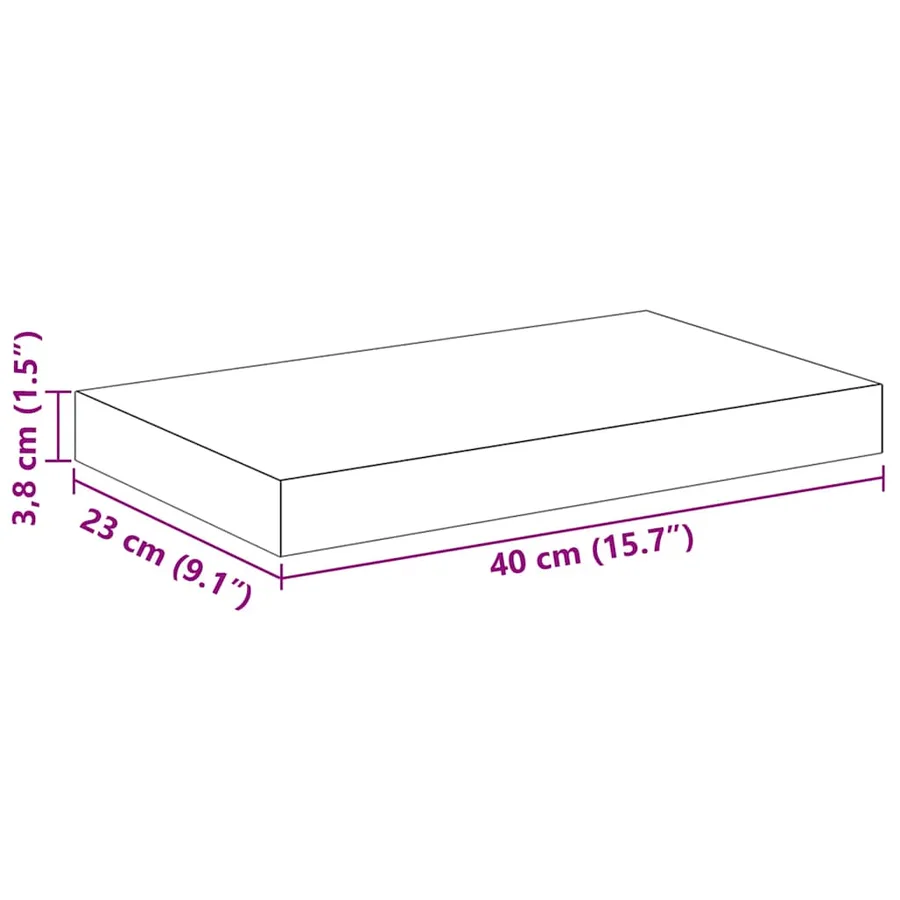 Étagères murales flottantes 2 pcs noir 40x23,5x3,8 cm MDF - 16