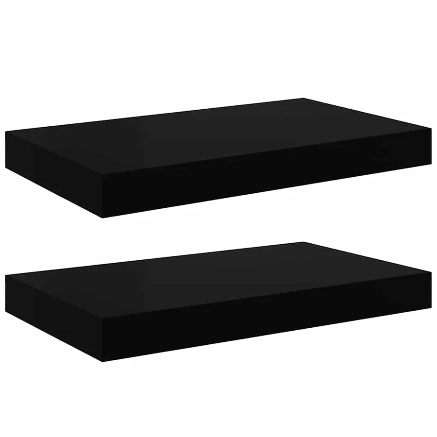 Étagères murales flottantes 2 pcs noir 40x23,5x3,8 cm MDF - 2