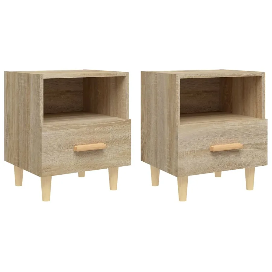 Tables de chevet 2 pcs Chêne sonoma 40x35x47 cm - 2