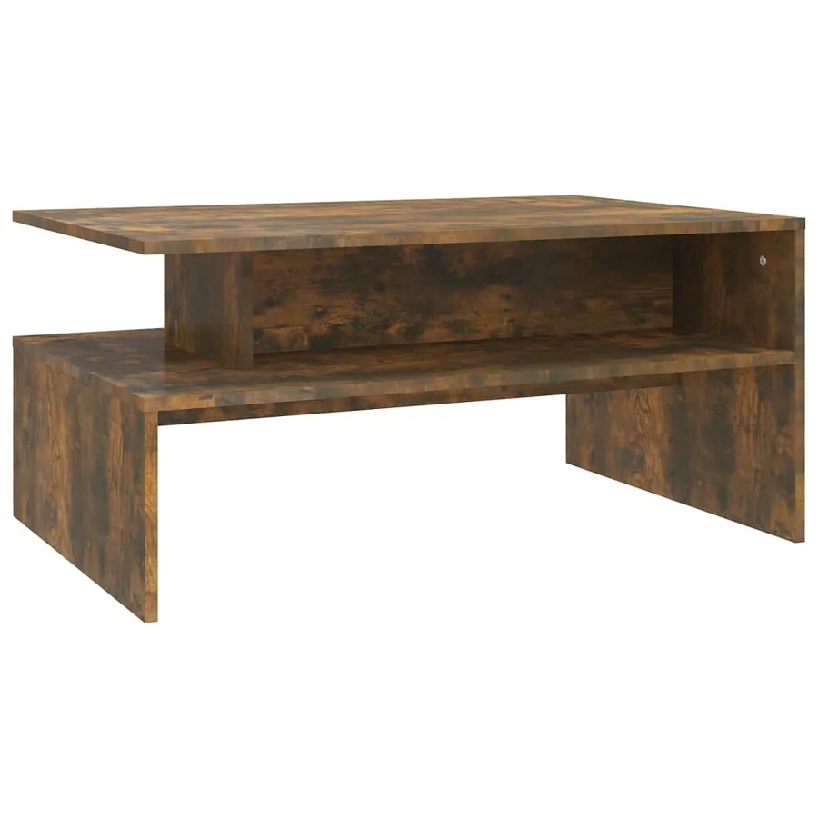 Table basse Chêne fumé 90x60x42,5 cm Bois d'ingénierie - 2