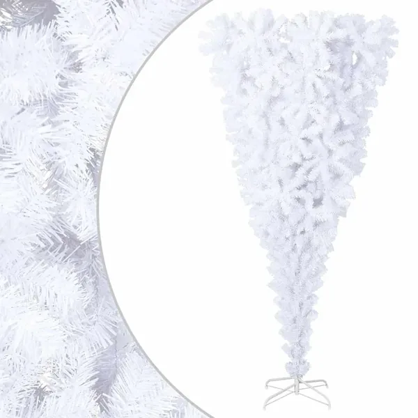 Sapin de Noël artificiel renversé avec support Blanc 240 cm