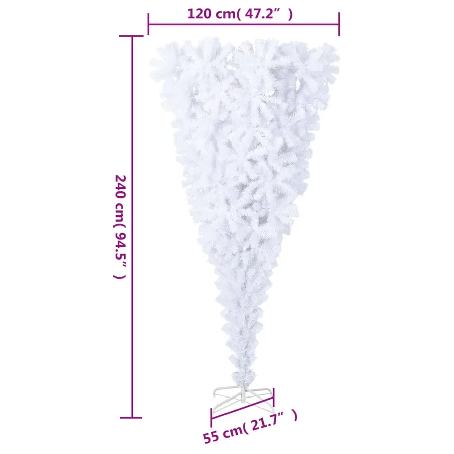 Sapin de Noël artificiel renversé avec support Blanc 240 cm - 7