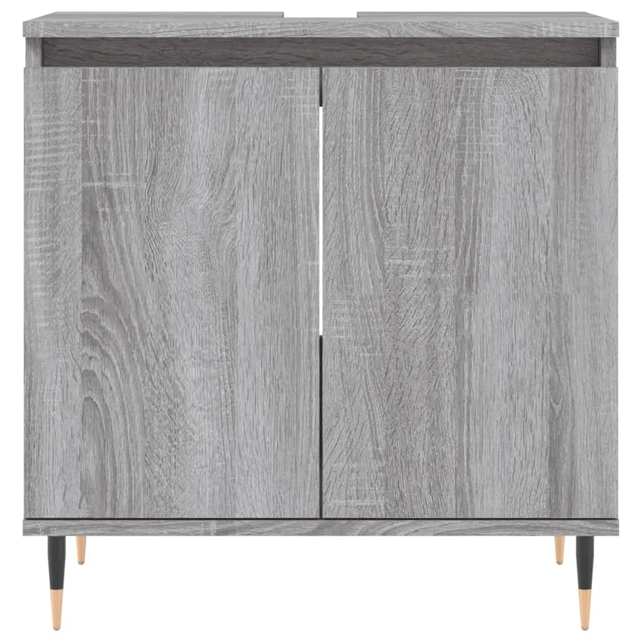 Ensemble d'armoires de salle de bain 3 pcs sonoma gris - 10