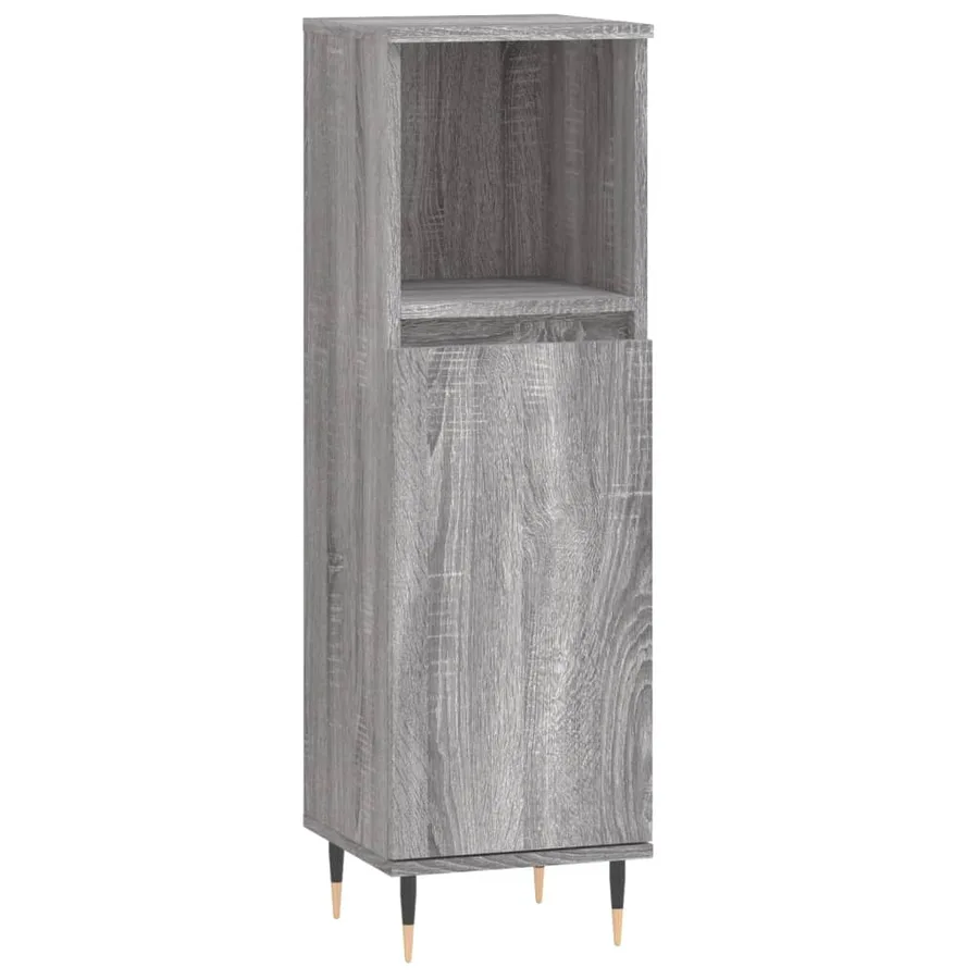 Ensemble d'armoires de salle de bain 3 pcs sonoma gris - 5