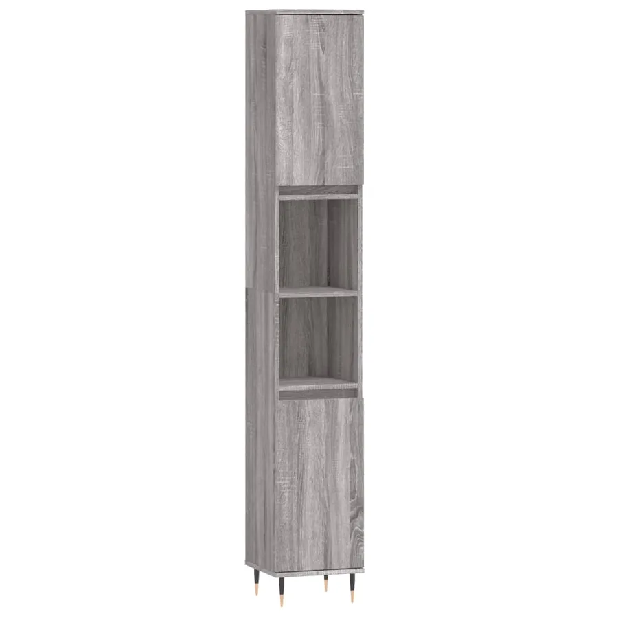 Ensemble d'armoires de salle de bain 3 pcs sonoma gris - 7