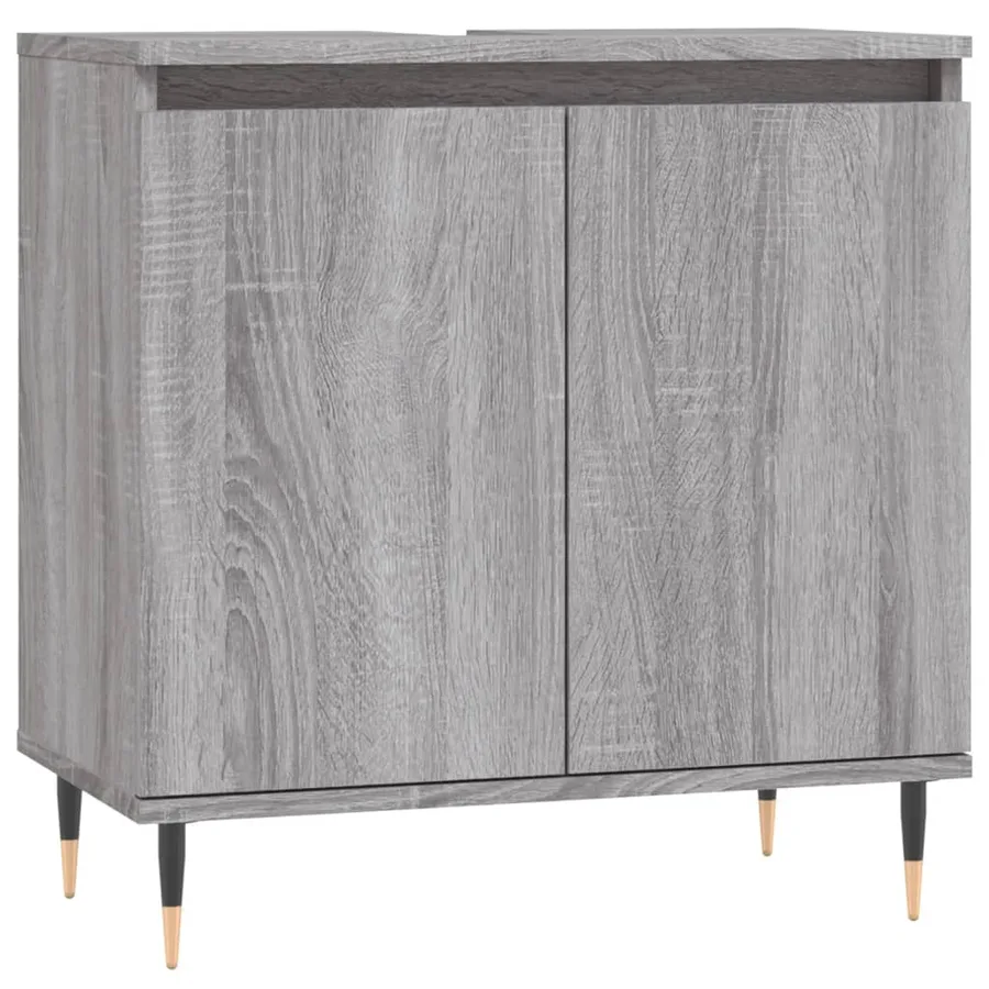 Ensemble d'armoires de salle de bain 3 pcs sonoma gris - 9