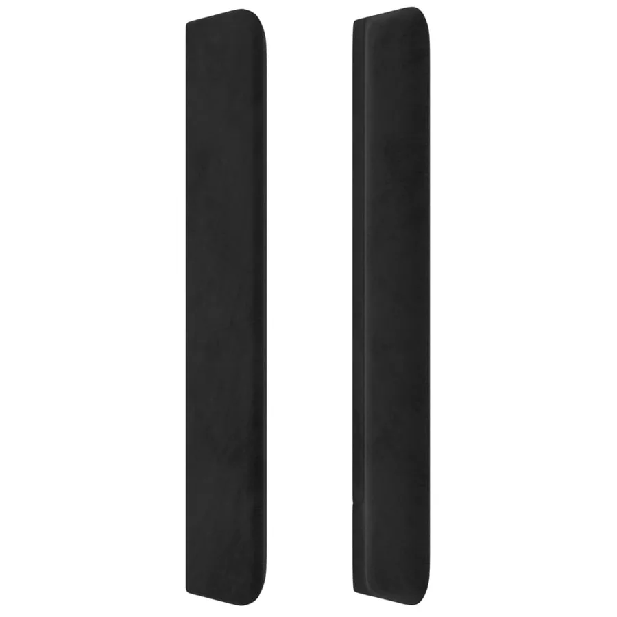 Tête de lit avec oreilles Noir 203x16x118/128 cm Velours - 4