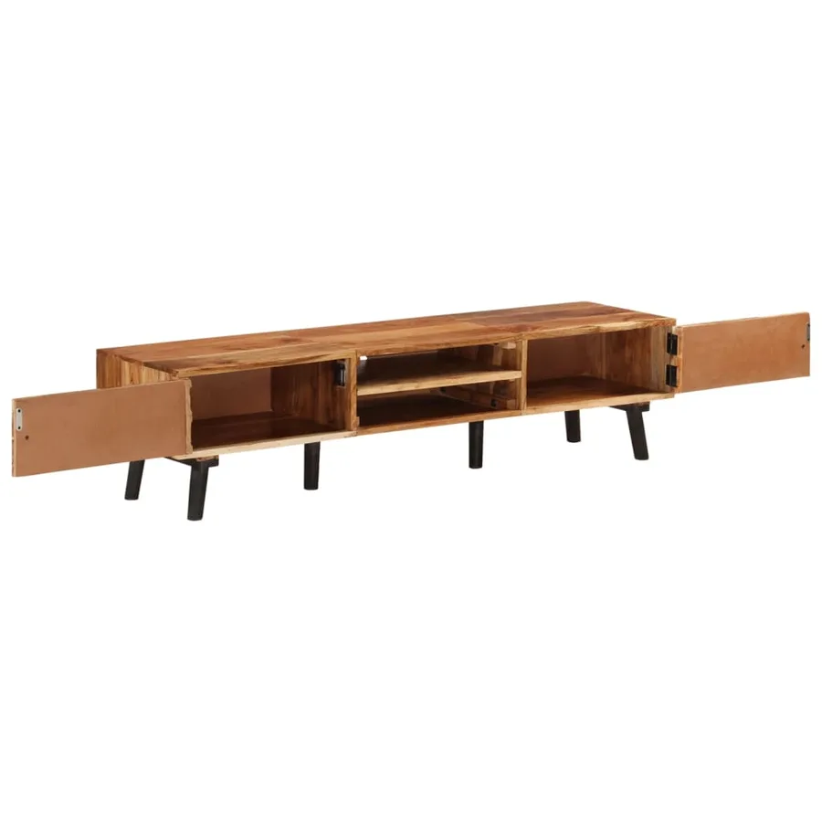 Meuble TV 145x35x35 cm Bois d'acacia massif - 4