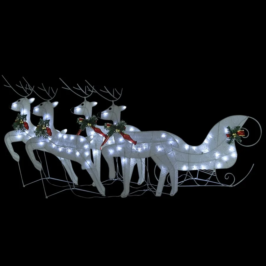 Décoration de Noël Renne et traîneau 100 LED extérieur blanc - 2