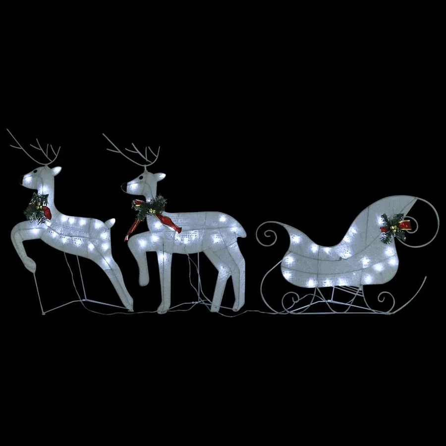 Décoration de Noël Renne et traîneau 100 LED extérieur blanc - 3