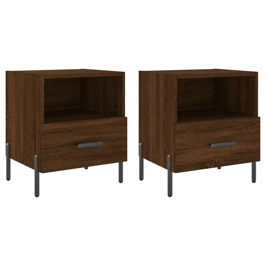 Tables de chevet 2 pcs chêne marron 40x35x47,5 cm - 2