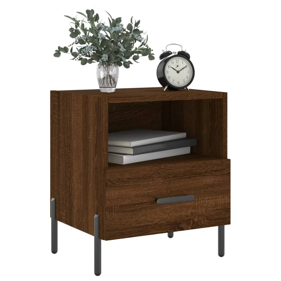 Tables de chevet 2 pcs chêne marron 40x35x47,5 cm - 4