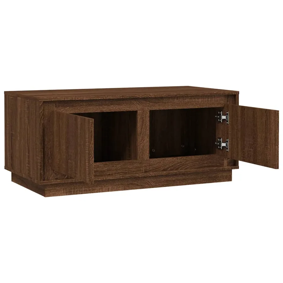 Table basse chêne marron 102x50x44 cm bois d'ingénierie - 7