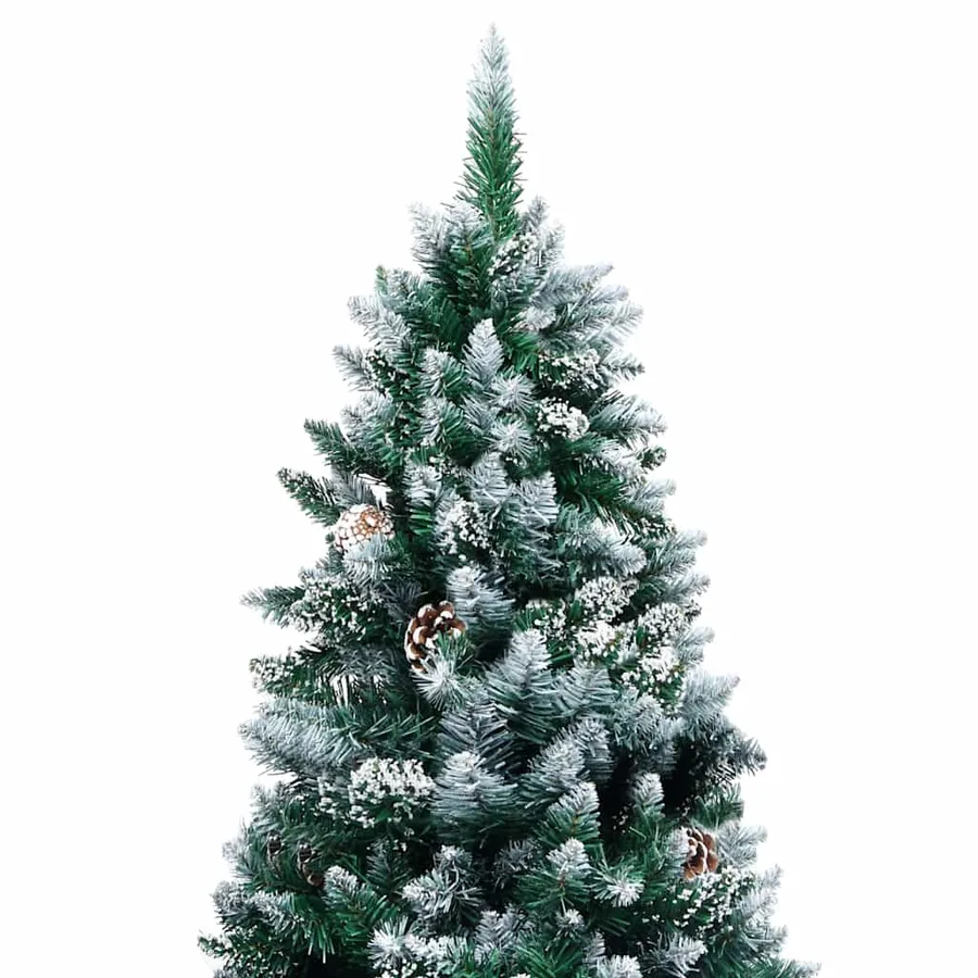 Sapin de Noël avec pommes de pin et neige blanche 210 cm - 2