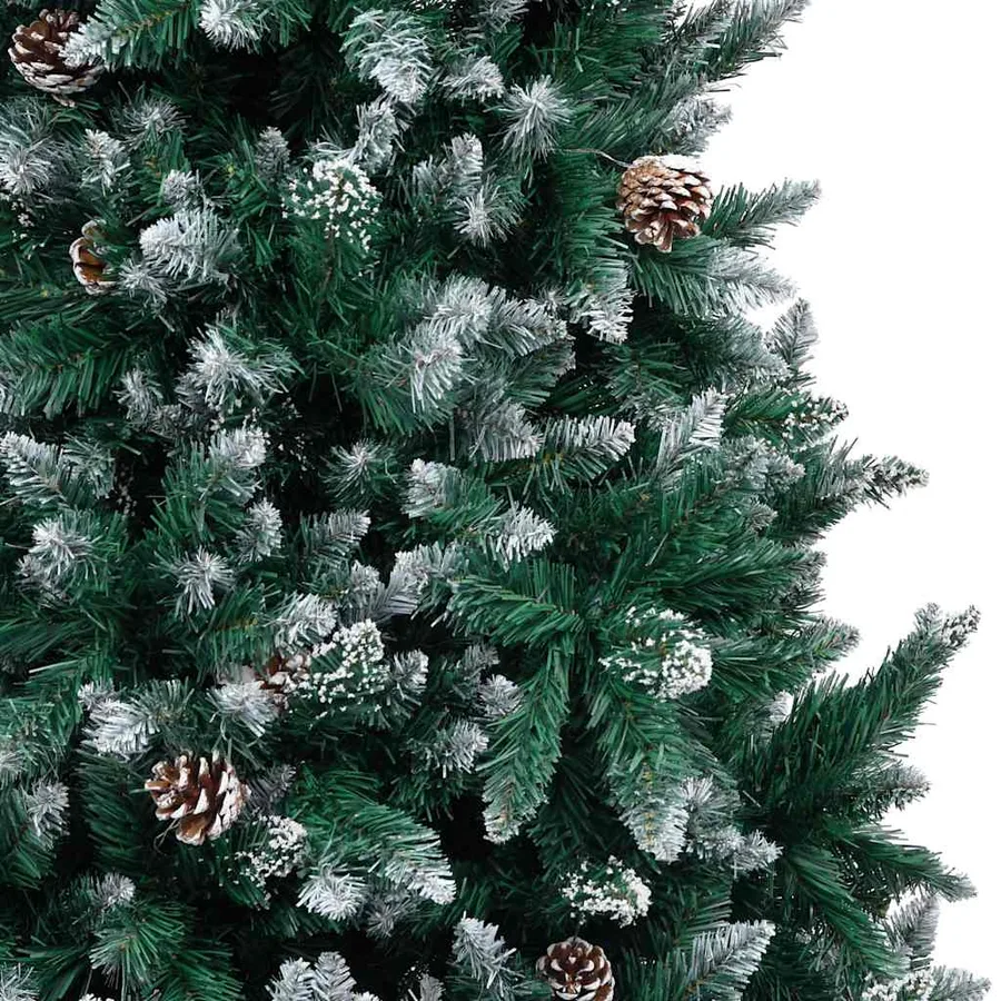 Sapin de Noël avec pommes de pin et neige blanche 210 cm - 3