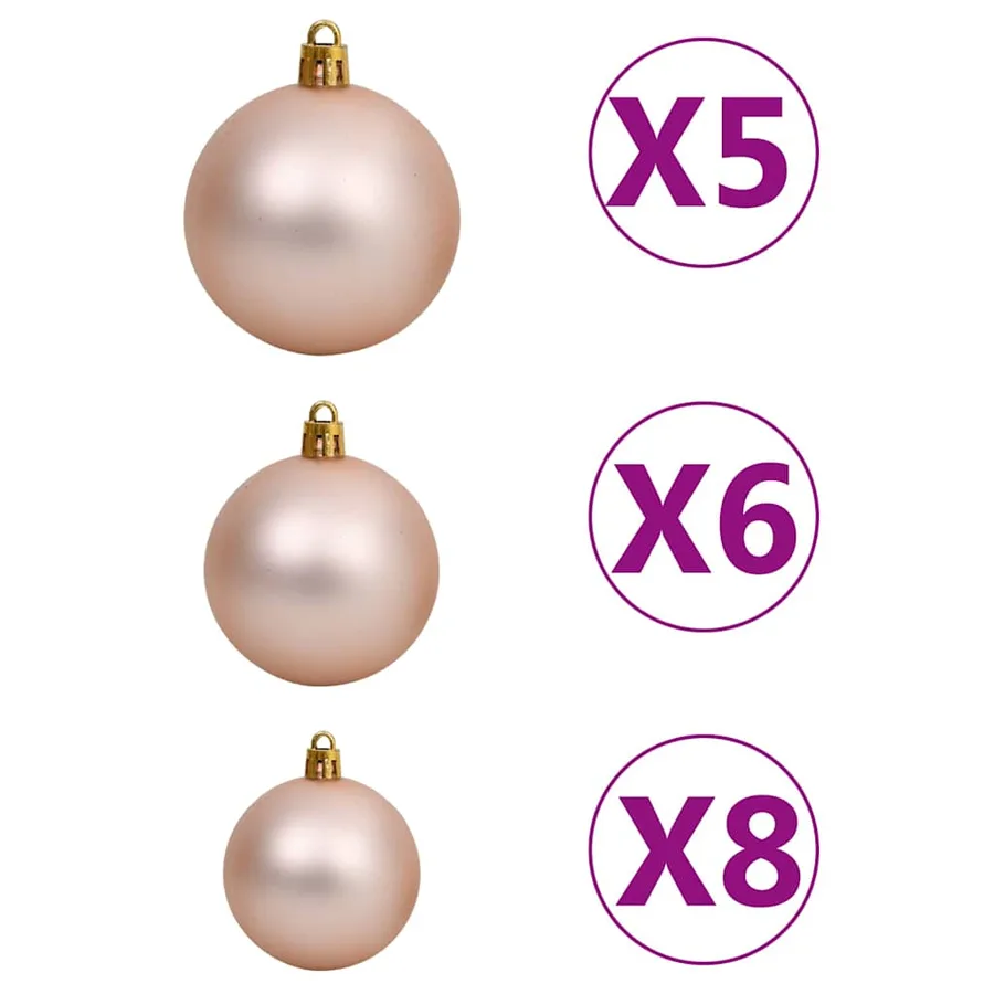 Arbre de Noël artificiel pré-éclairé et boules 65 cm vert - 7