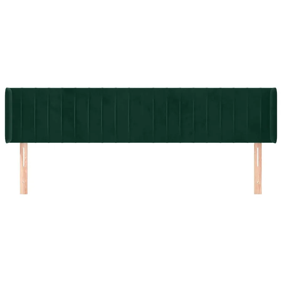 Tête de lit avec oreilles Vert foncé 203x16x78/88 cm Velours - 3