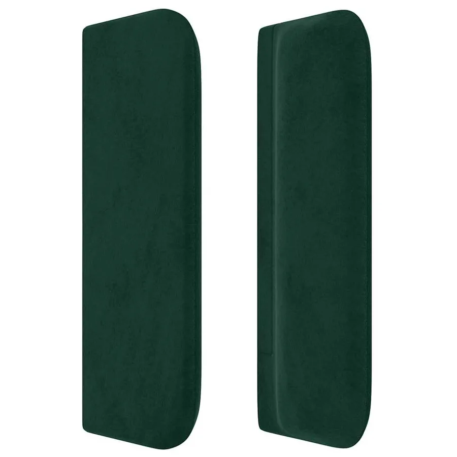 Tête de lit avec oreilles Vert foncé 203x16x78/88 cm Velours - 4