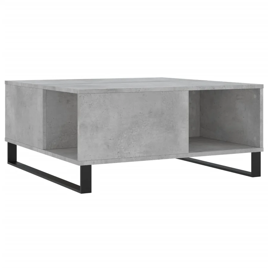 Table basse gris béton 80x80x36,5 cm bois d'ingénierie - 2
