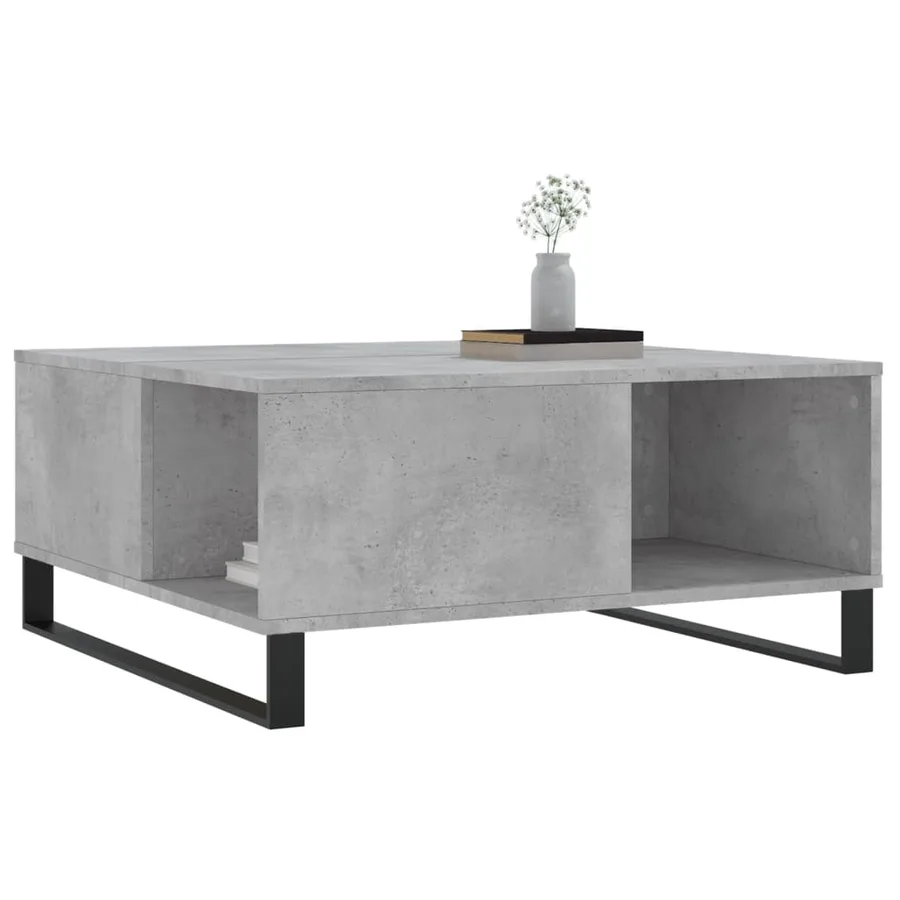 Table basse gris béton 80x80x36,5 cm bois d'ingénierie - 3