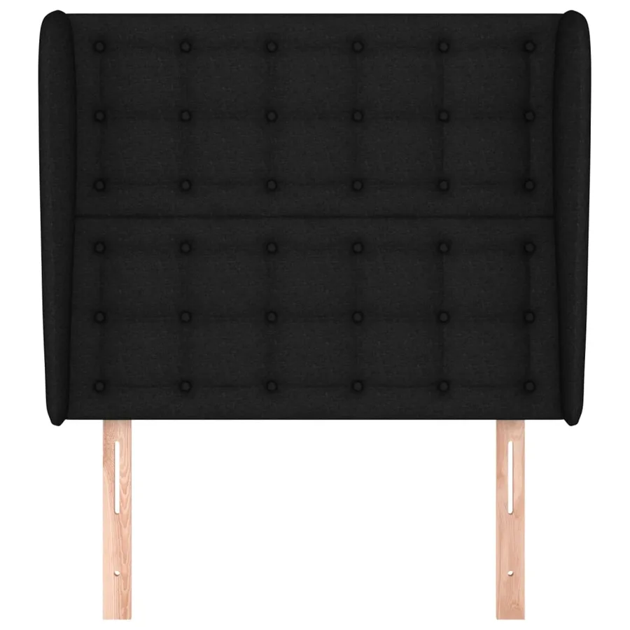 Tête de lit avec oreilles Noir 93x23x118/128 cm Tissu - 3
