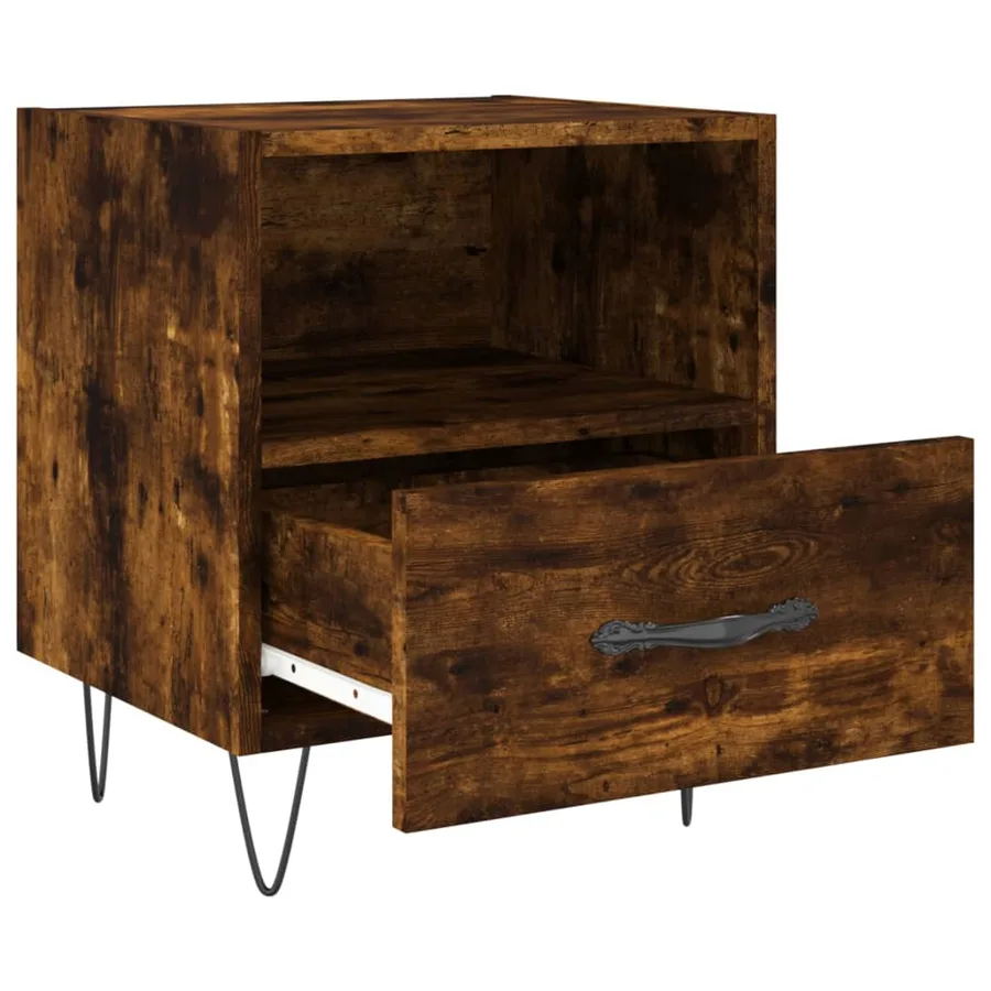 Tables de chevet 2pcs chêne fumé 40x35x47,5cm bois d’ingénierie - 5