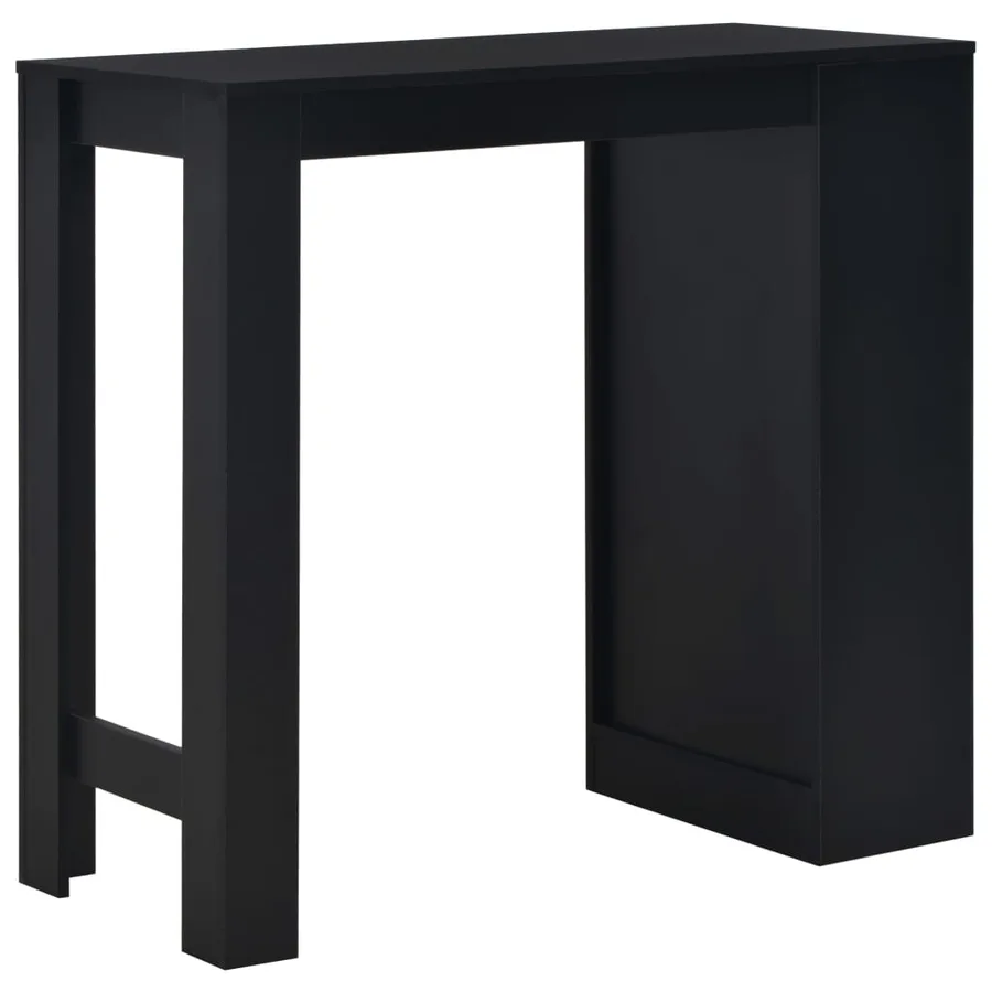Table de bar avec étagère Noir 110x50x103 cm - 3