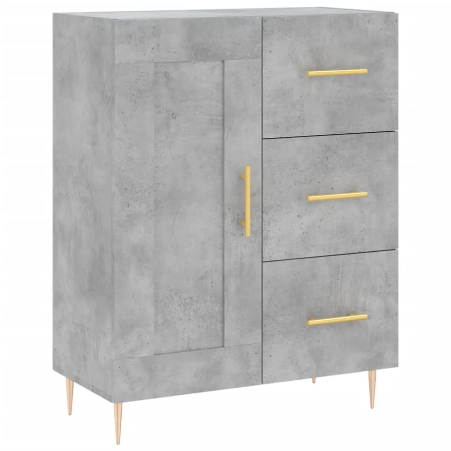 Buffet haut Gris béton 69,5x34x180 cm Bois d'ingénierie - 7