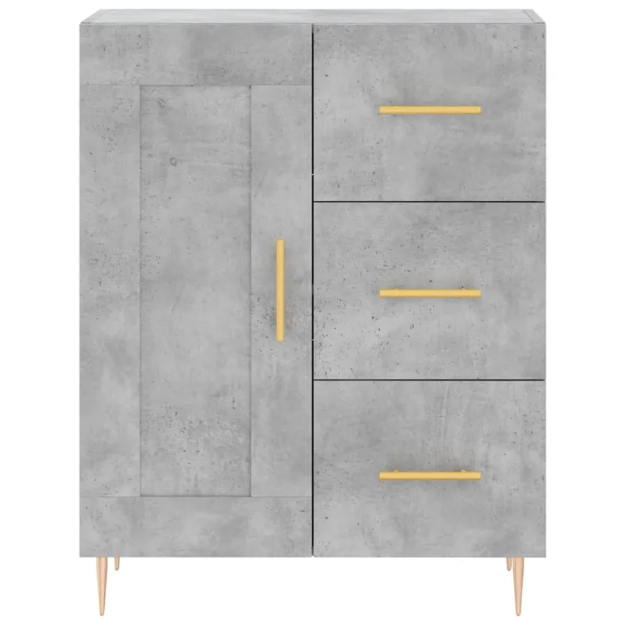 Buffet haut Gris béton 69,5x34x180 cm Bois d'ingénierie - 8