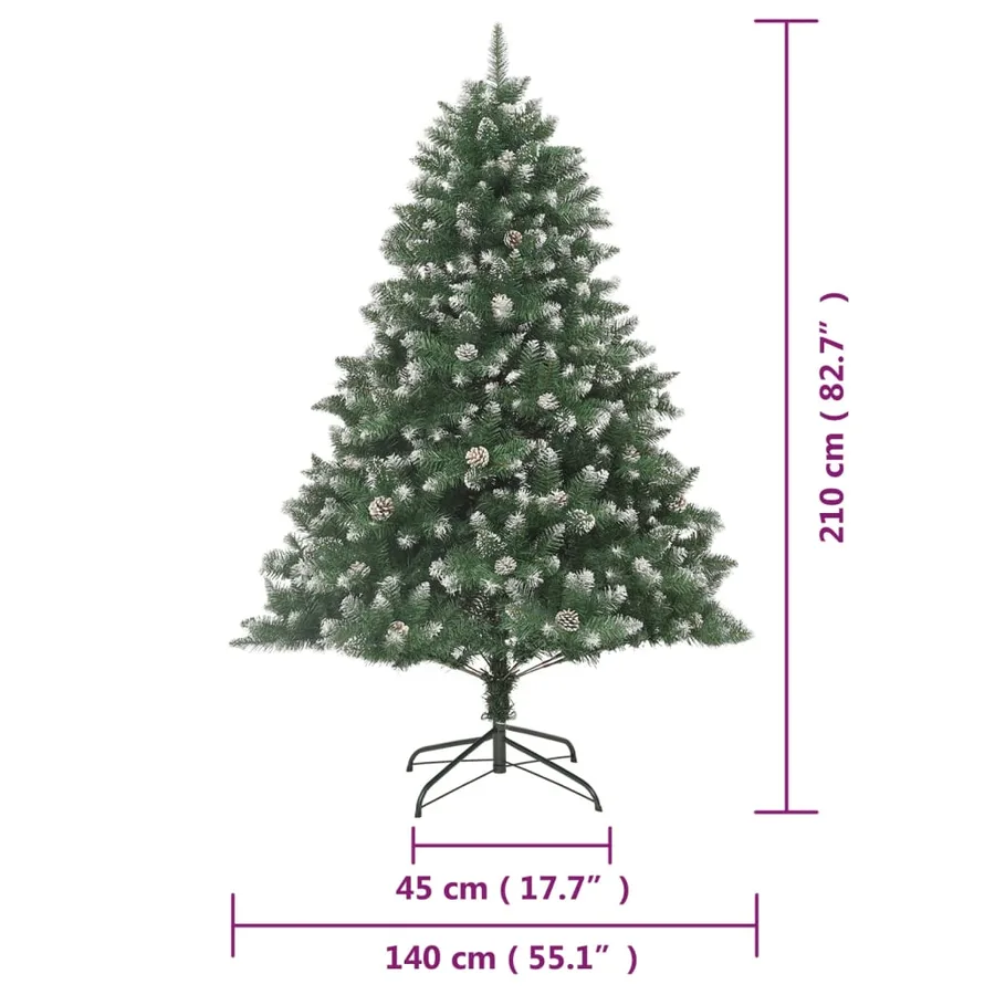 Sapin de Noël artificiel avec support 210 cm PVC - 9
